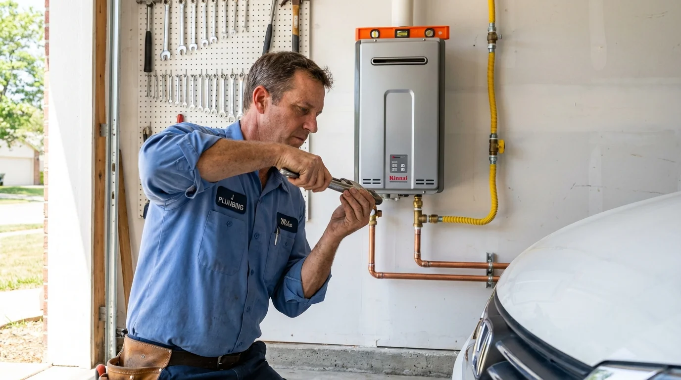 Tankless water heater installation by a Johns Plumbing LLC plumber in Cotuit